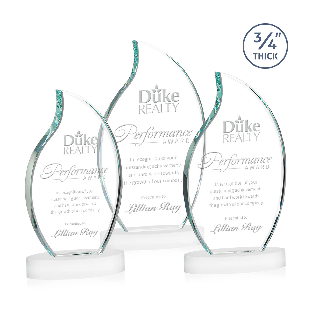 Croydon Flame Award on Alberton Base - White 1