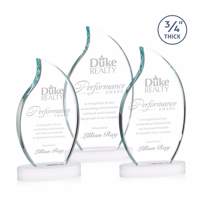 Croydon Flame Award on Alberton Base - White