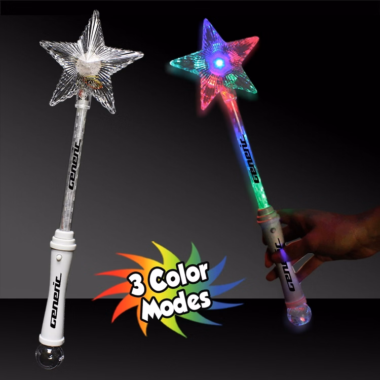 15" Multi Color LED Light Up Glow Star Wand