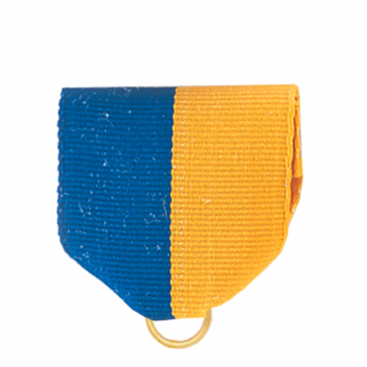 Blue/Gold Pin Drape Ribbon with Jump Ring