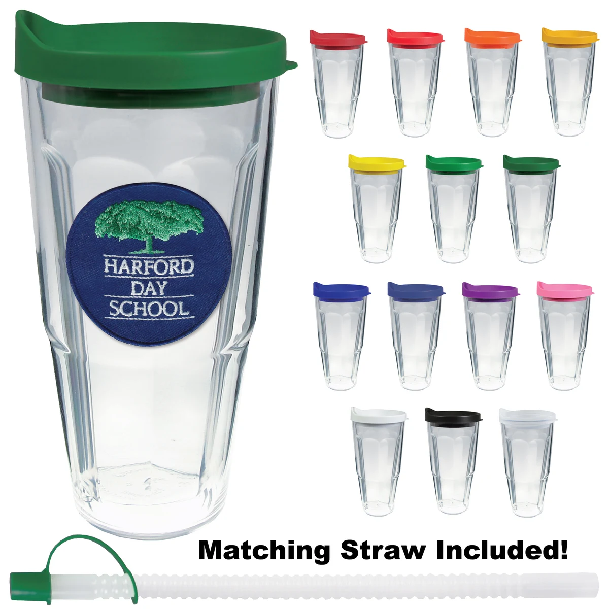 24oz Thermal Dual Walled Travel Tumbler - Embroidered Emblem 1
