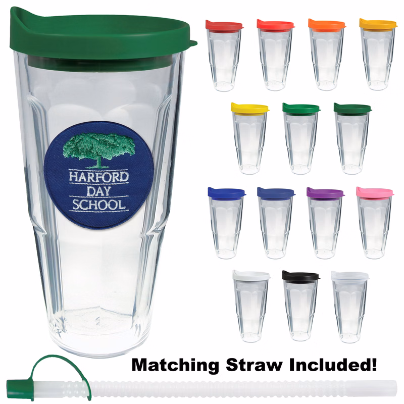 24oz Thermal Dual Walled Travel Tumbler - Embroidered Emblem