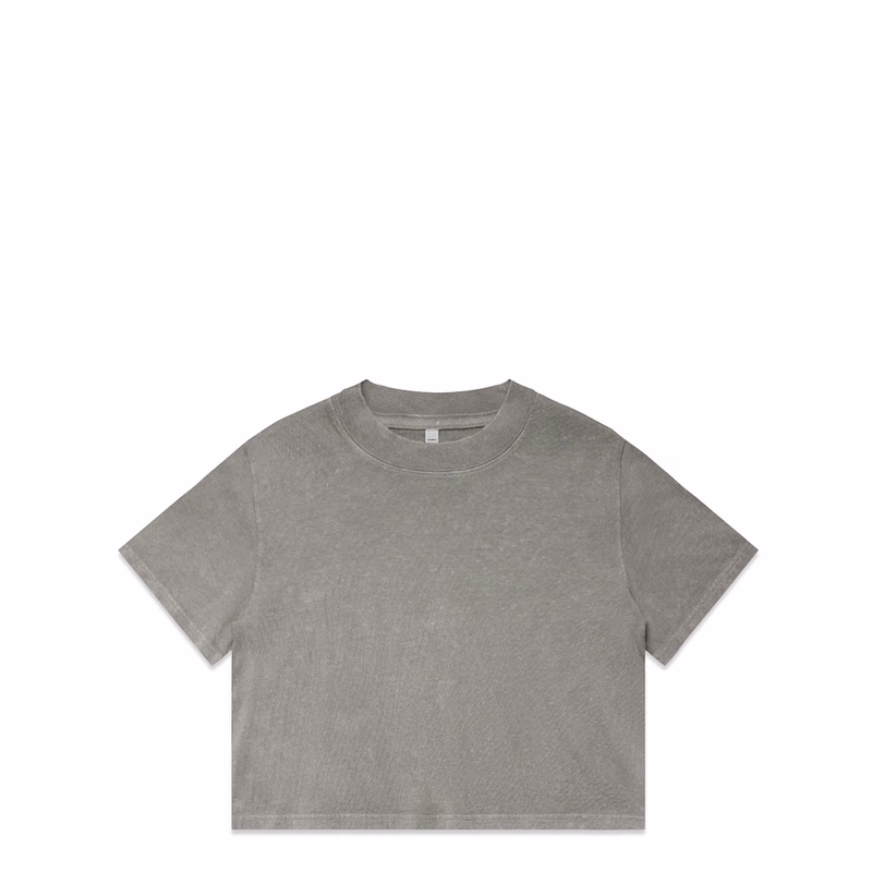 Wo's Stone Wash Heavy Crop | 4086