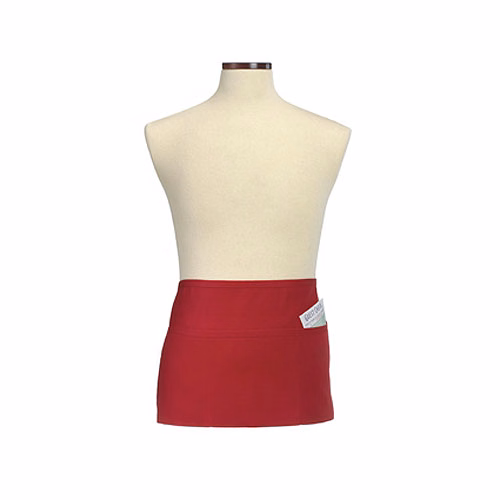 Red Three-Section Pocket Waist Apron