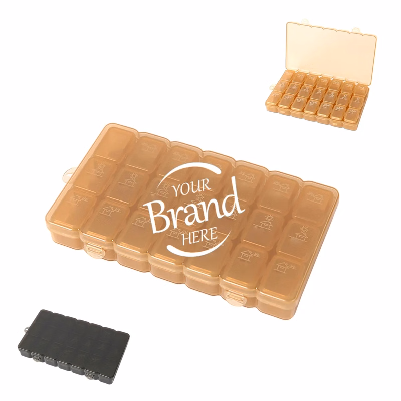 21 Compartments Travel Pill Case