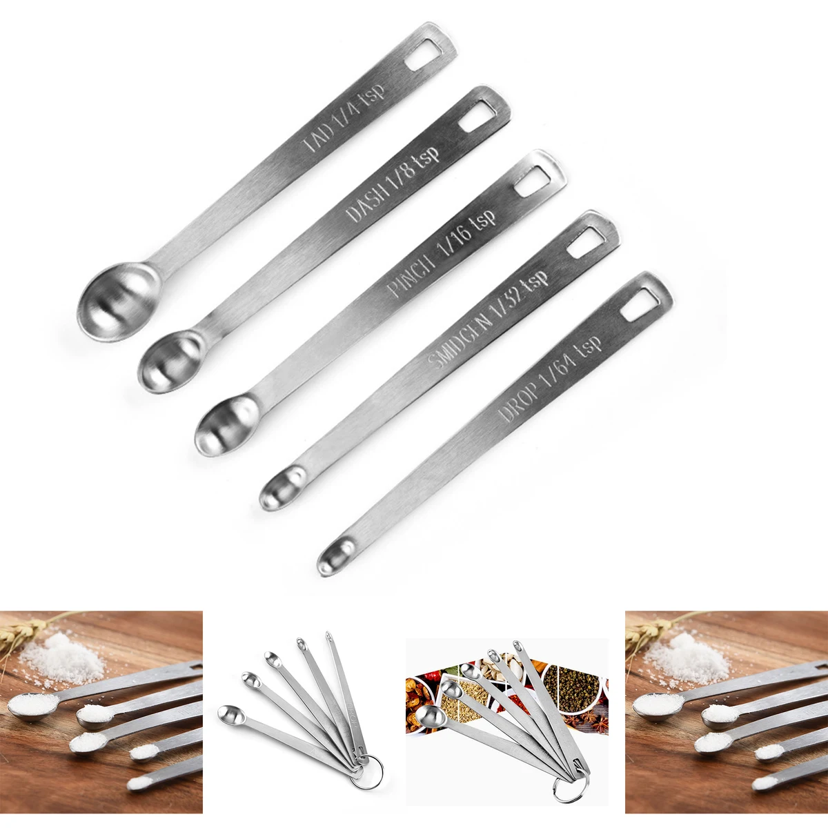 5 Pcs Stainless Steel Measuring Spoons 1