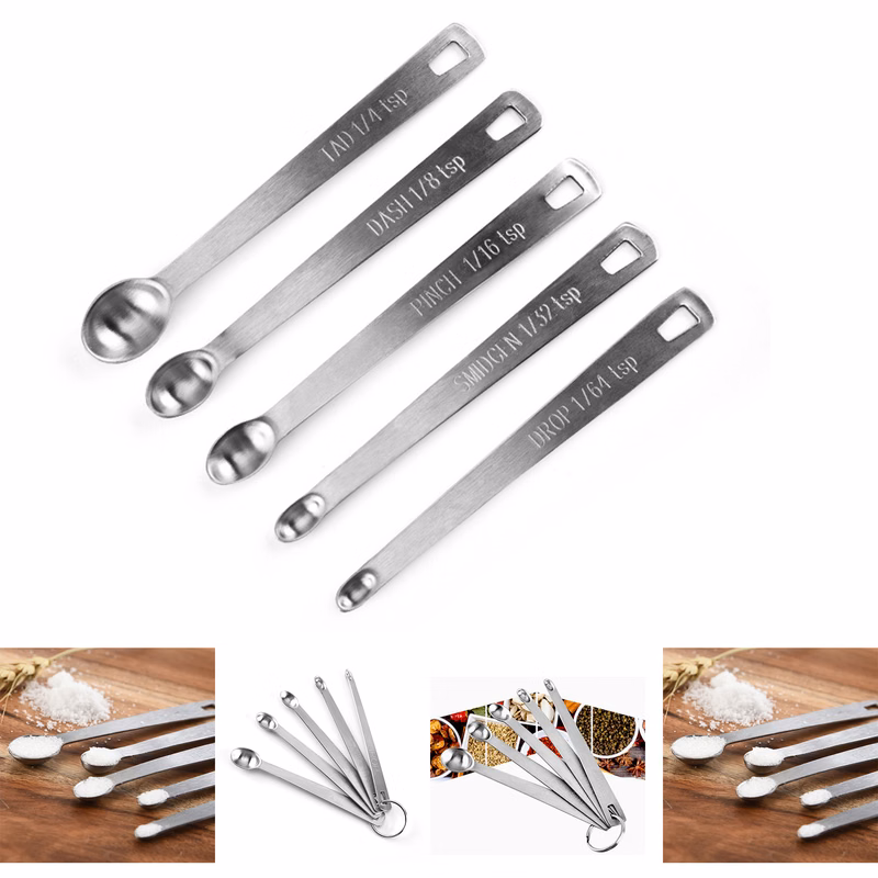 5 Pcs Stainless Steel Measuring Spoons
