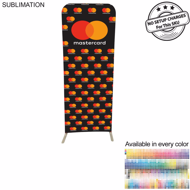 Business 2'W x 78"H EuroFit Tension Fabric Banner Display Kit, Graphics Double Sided