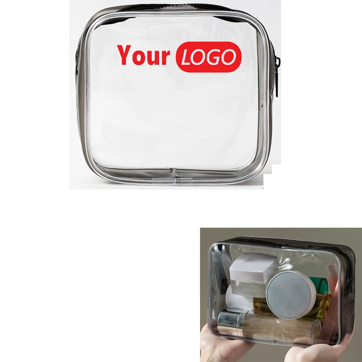 Pvc Zippered Transparent Cosmetics Bag 1