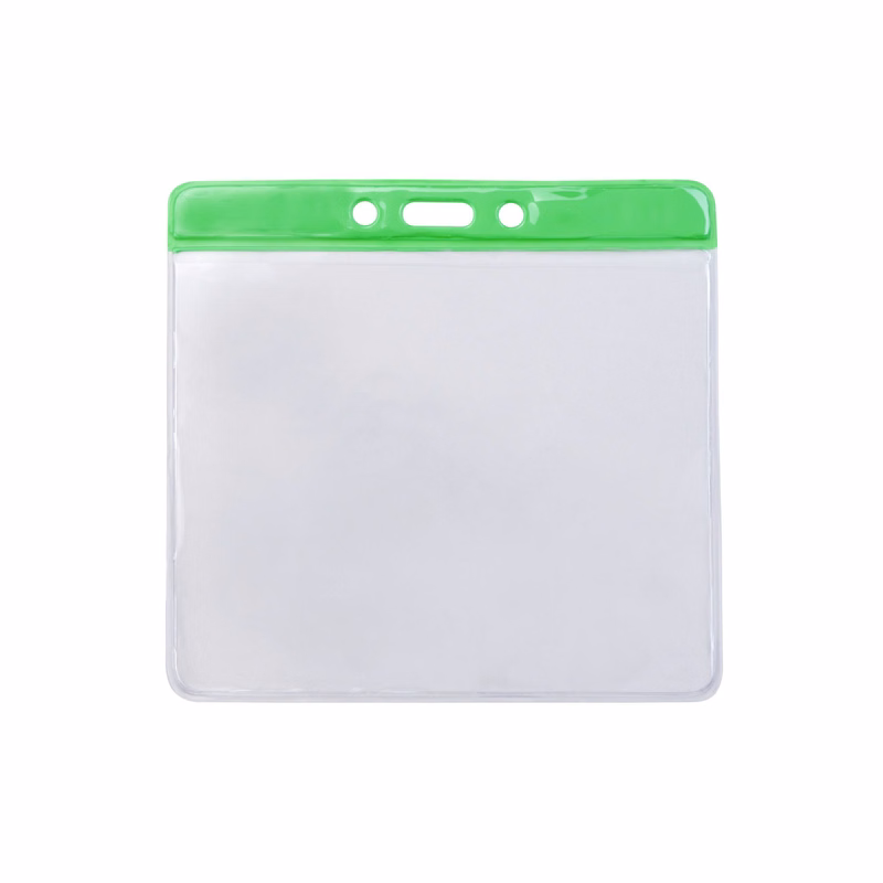 Vinyl Horizontal Top Load Badge Holder (4.76"x 4.49")(Green)