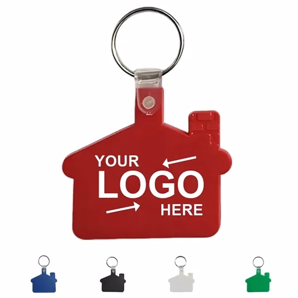 Custom PVC House-Shaped Keychain 2.36 Inch — Home Key Holder & Real Estate Promo