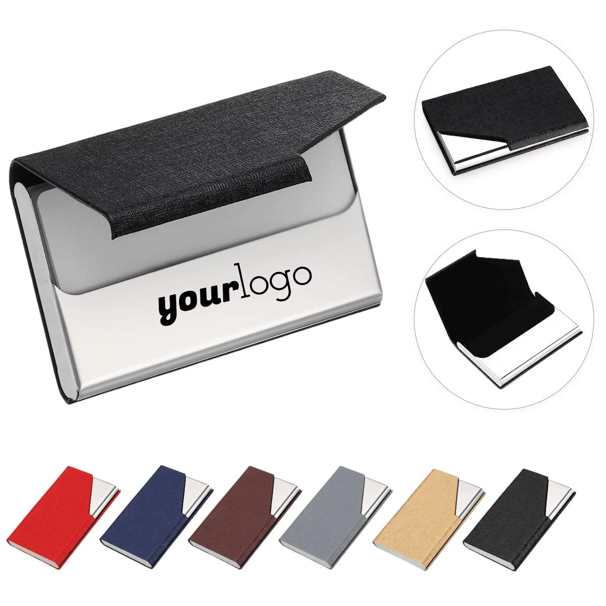 Sleek PU Leather Metal Card Holder 1