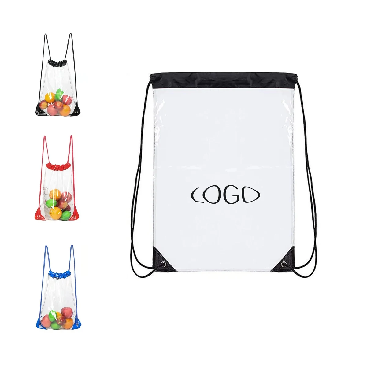 Transparent PVC Waterproof Drawstring Bag 1