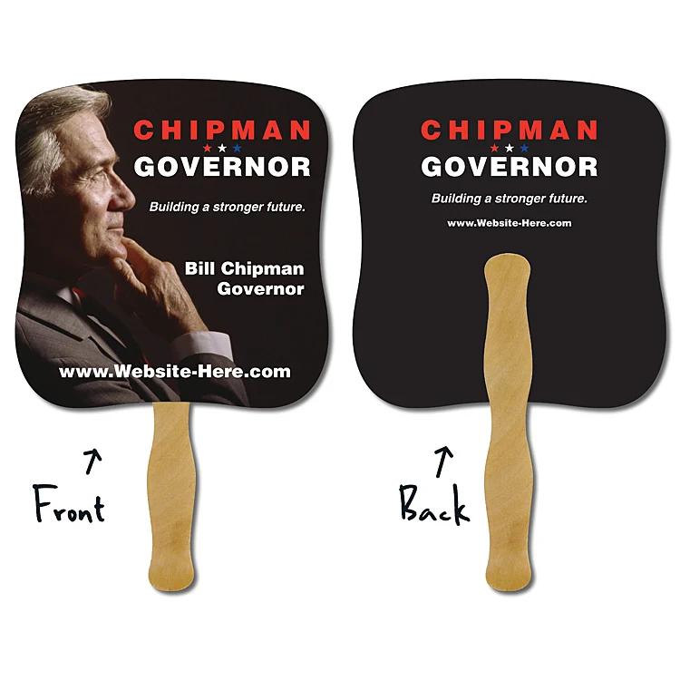 Political Hand Fan - 7.375x7.75 Laminated -14 pt. 1