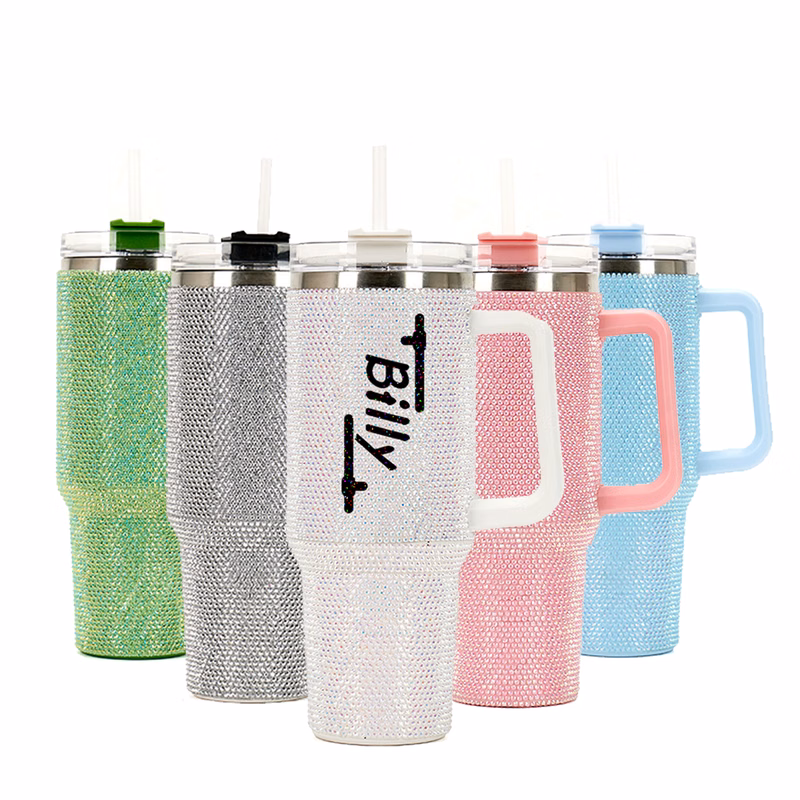 40 Oz Bling With Handle Rhinestones Tumbler