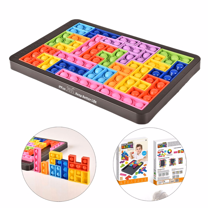 Fidget Toy Tetris Push Pop Bubble Sensory Board