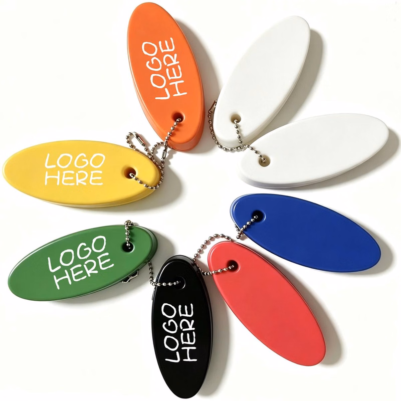 3*1 Inch Oval Floating PU Keychain