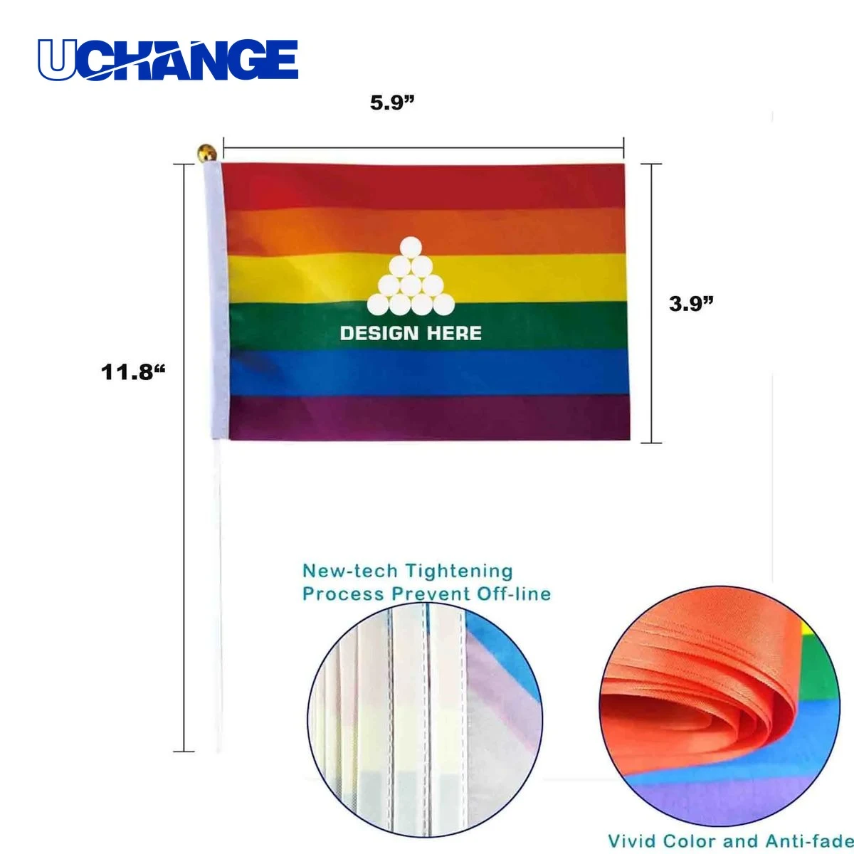 Rainbow Polyester Pride Flag Banner 1