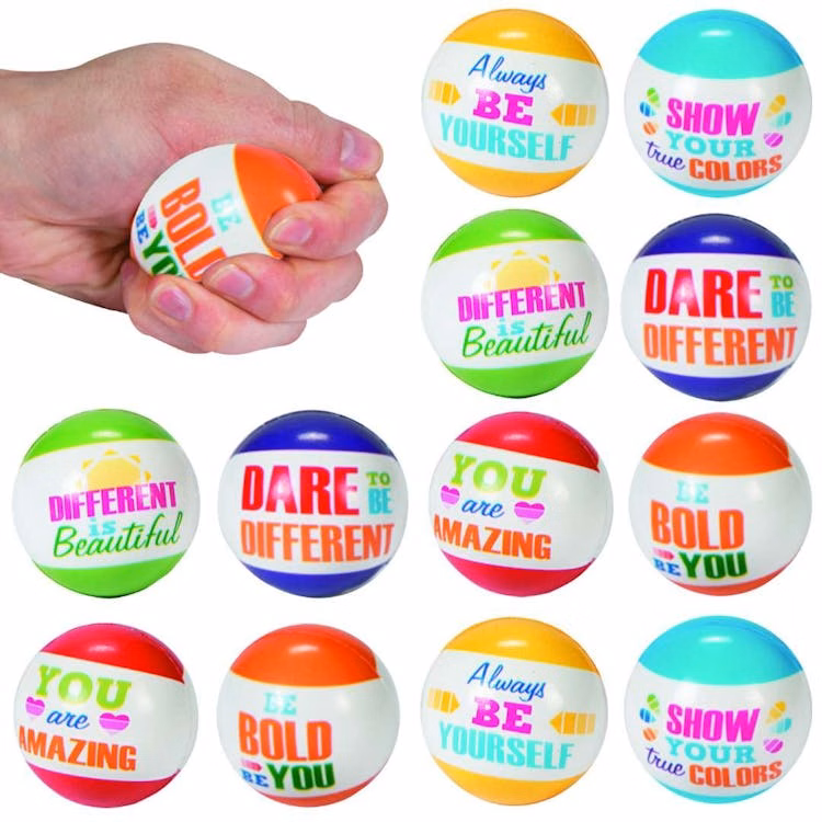 Mini Motivational Stress Balls 2" - Assorted