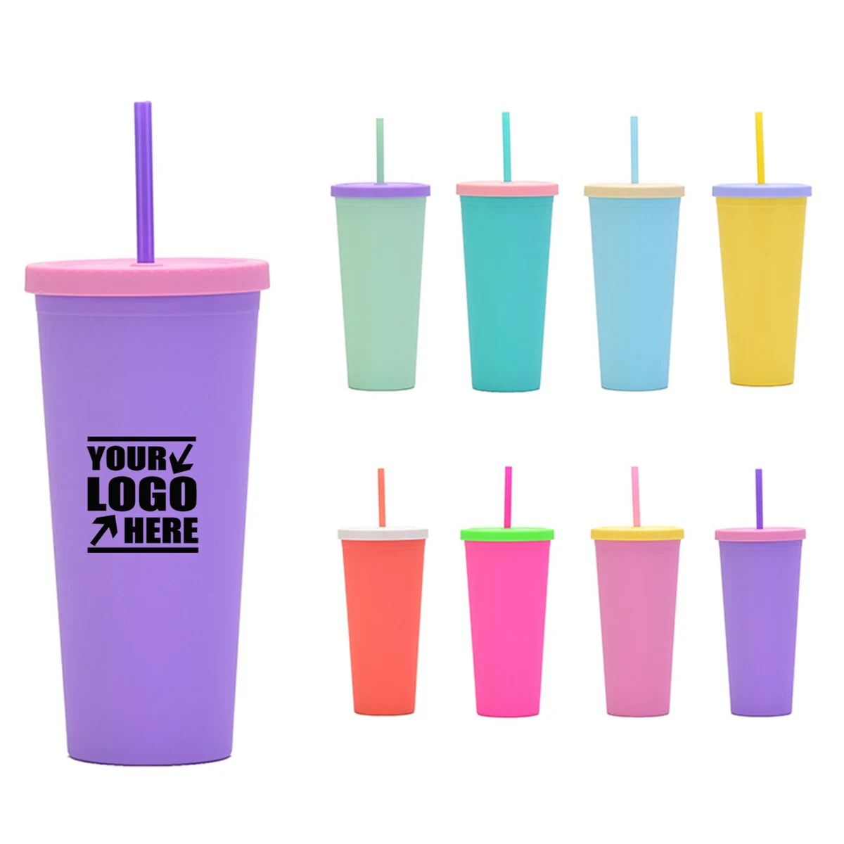 24oz Double Layer Straw Cup 1