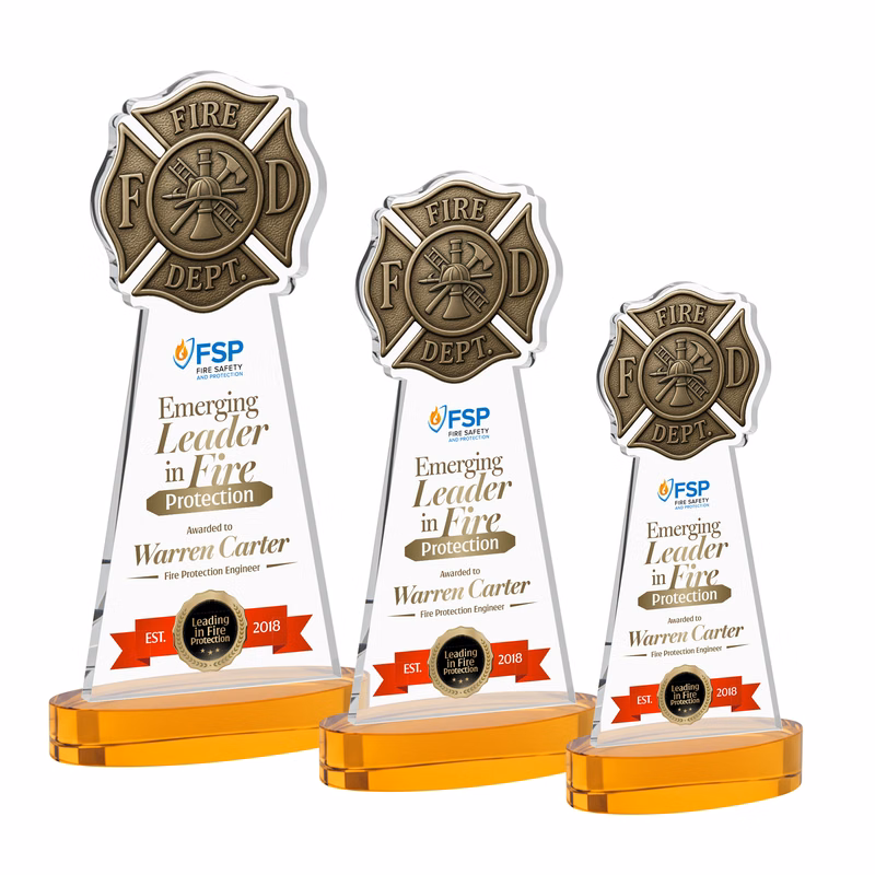 Fire Dept VividPrint™ Award on Alberton Base - Amber