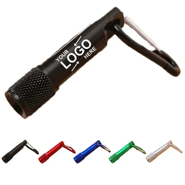 Custom Aluminum LED Flashlight Carabiner Keychain — Portable Emergency Outdoor Adventure Light 1
