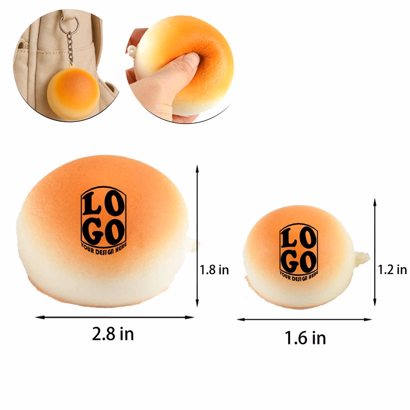 Pocket-Sized Bread PU Foam Stress Reliever