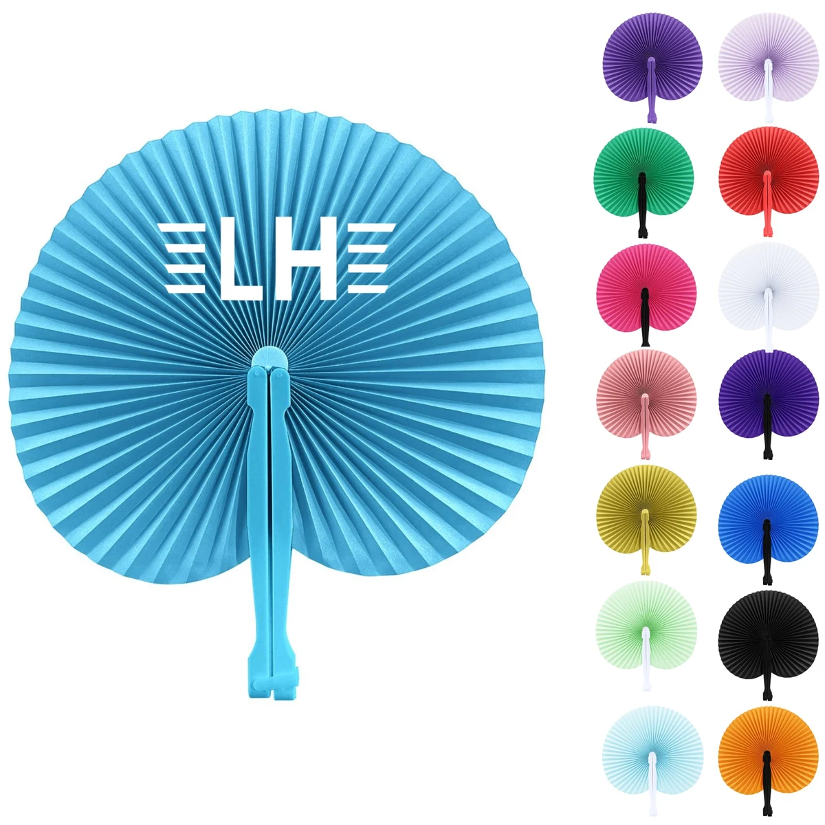 Full Color Round Folding Hand Paper Fan 1
