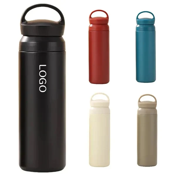 304 Stainless Steel Insulated Bottle with Handle or Flat-Lid, custom water bottle with logo imprint 1