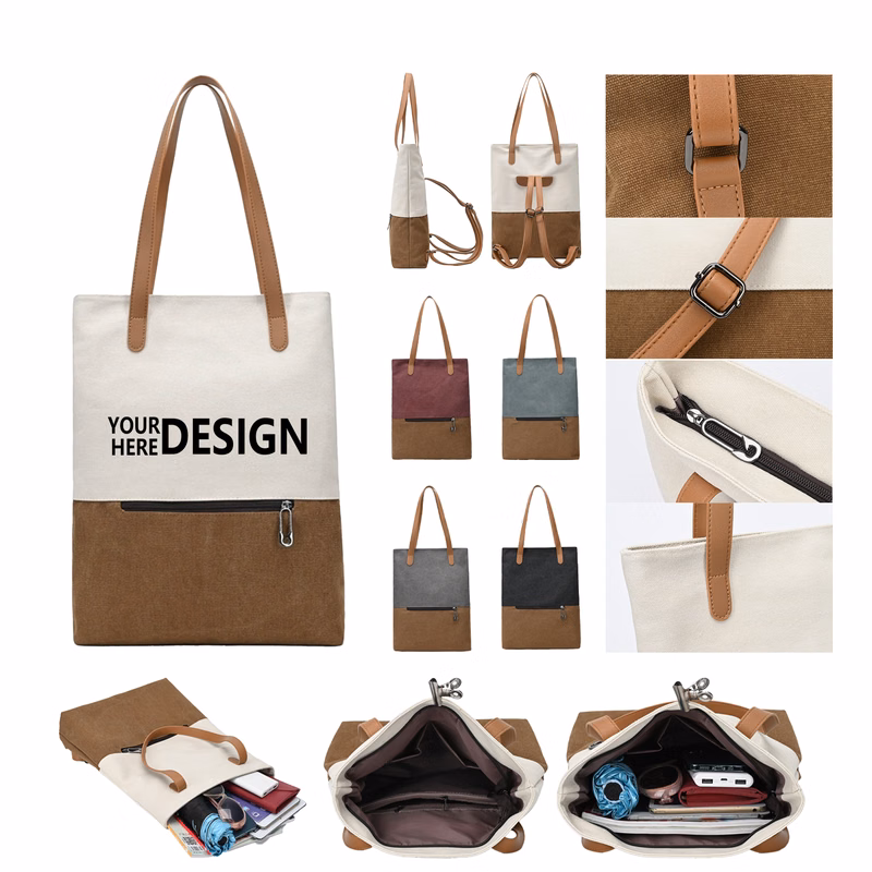 Canvas Shoulder and Handbag Commuter Backpack