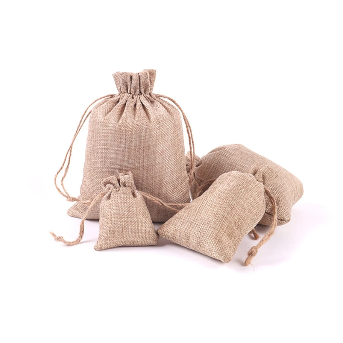 Burlap Gift Drawstring Pouch, 5"x7" 1