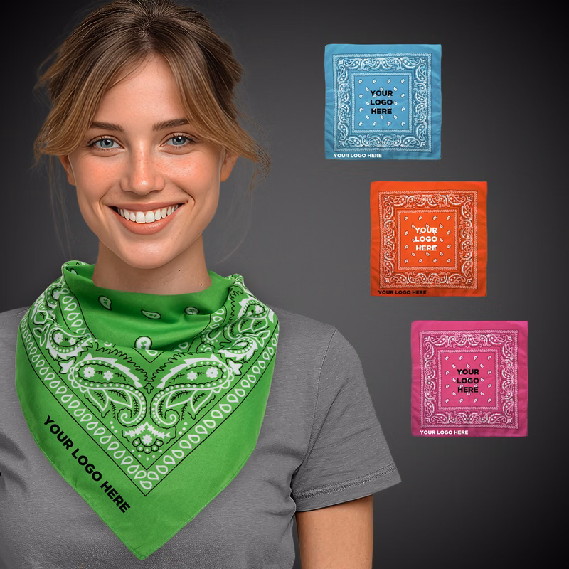 Neon Polyester Bandanas 18" X 18"(Silk Screen)