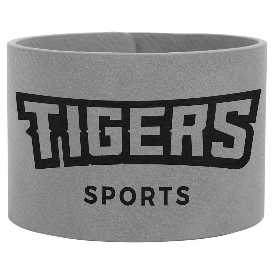 9 1/2" x 2" Gray Leatherette Cuff Bracelet 1