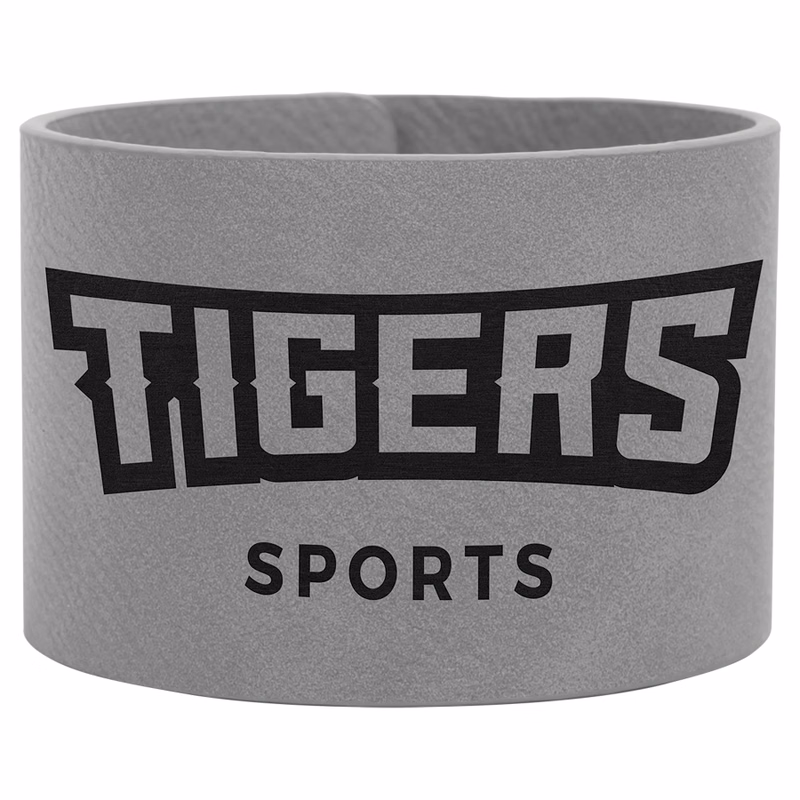 9 1/2" x 2" Gray Leatherette Cuff Bracelet
