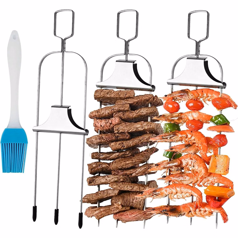 3-Prong Stainless Steel Skewers