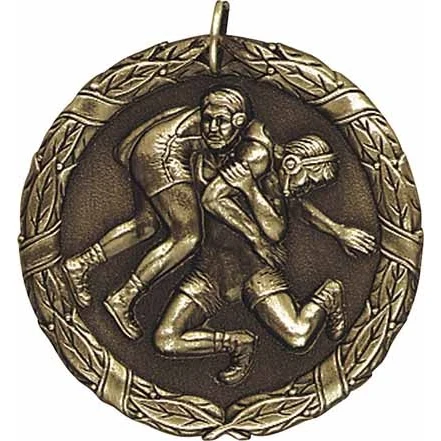 Wrestling XR200 Series Medal, 2" 1