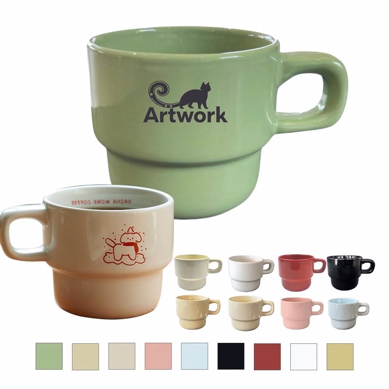 Layered Stackable Ceramic Coffee Mug