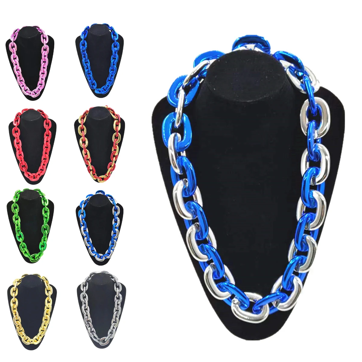 Big Silver Necklace ?C Multiple Color Choices 1