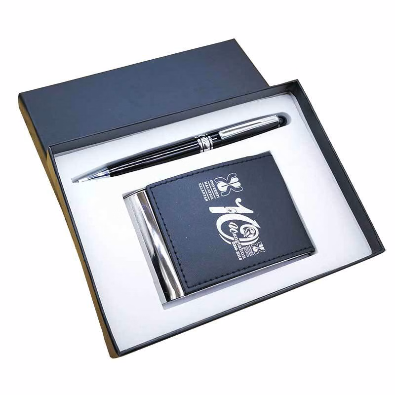2-Piece Gift Set Metal Ball Pen and Card Case