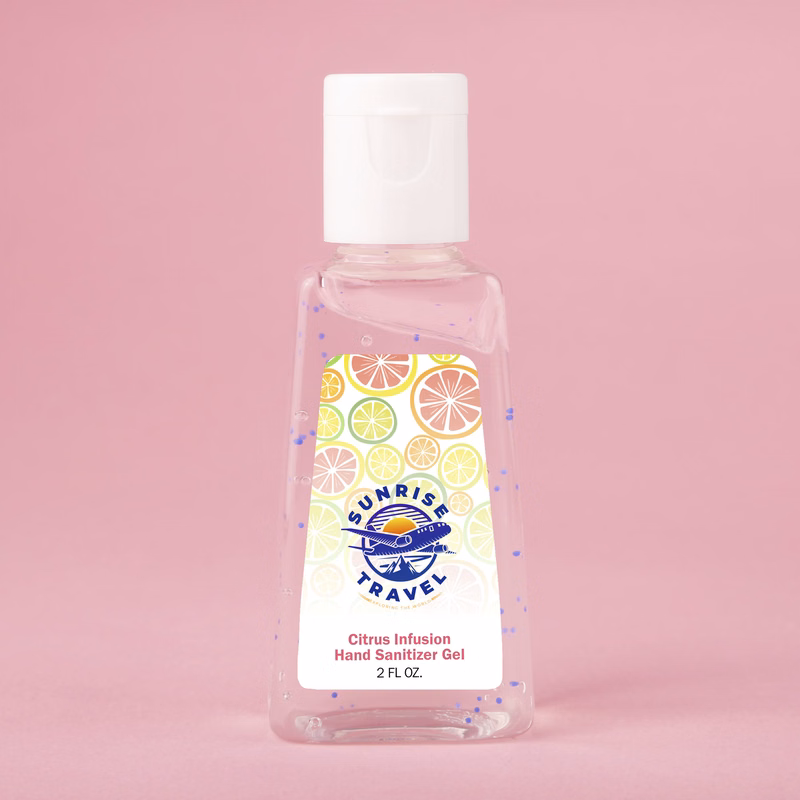 Hand Sanitizer Gel With Moisture Beads: 1 oz Triangle Bottle