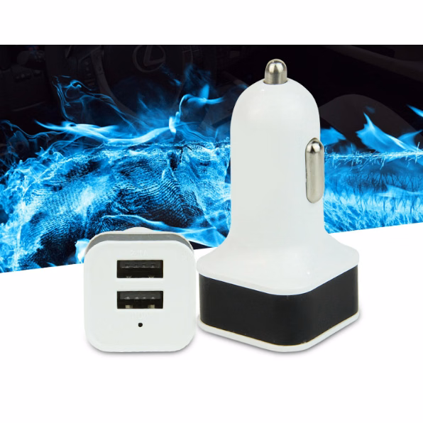 Opening gift square multi-function dual USB car charger