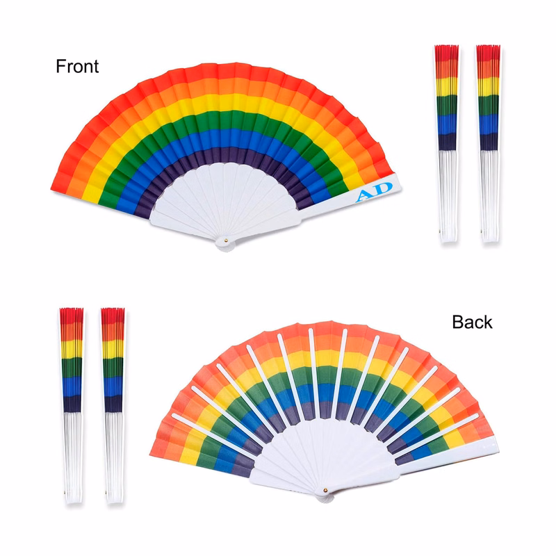 Folding Rainbow Cloth Fan