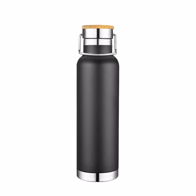 Unbranded 22 oz Vacuum Bottle with Bamboo Top