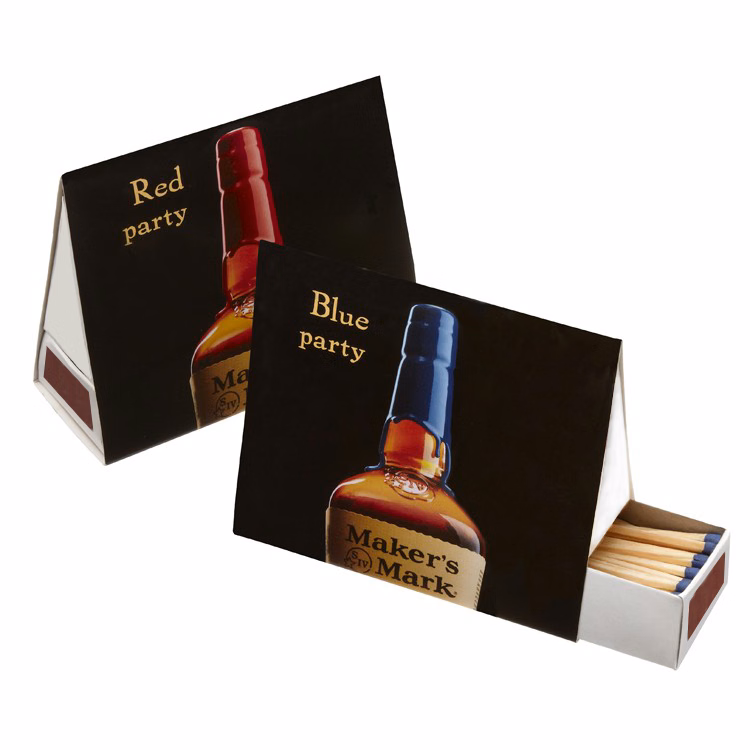 Table Tent Fireplace, Cigar & BBQ Specialty Matchbox 40 Matchsticks (4-inch)