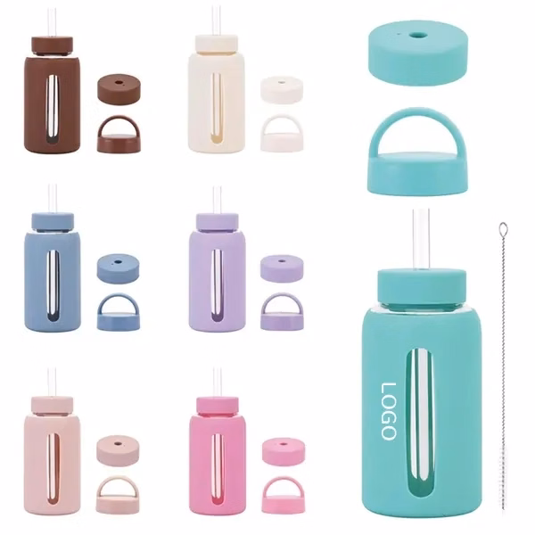 Silicone Sleeve Glass Cup with 20 oz Eco-Friendly Reusable
