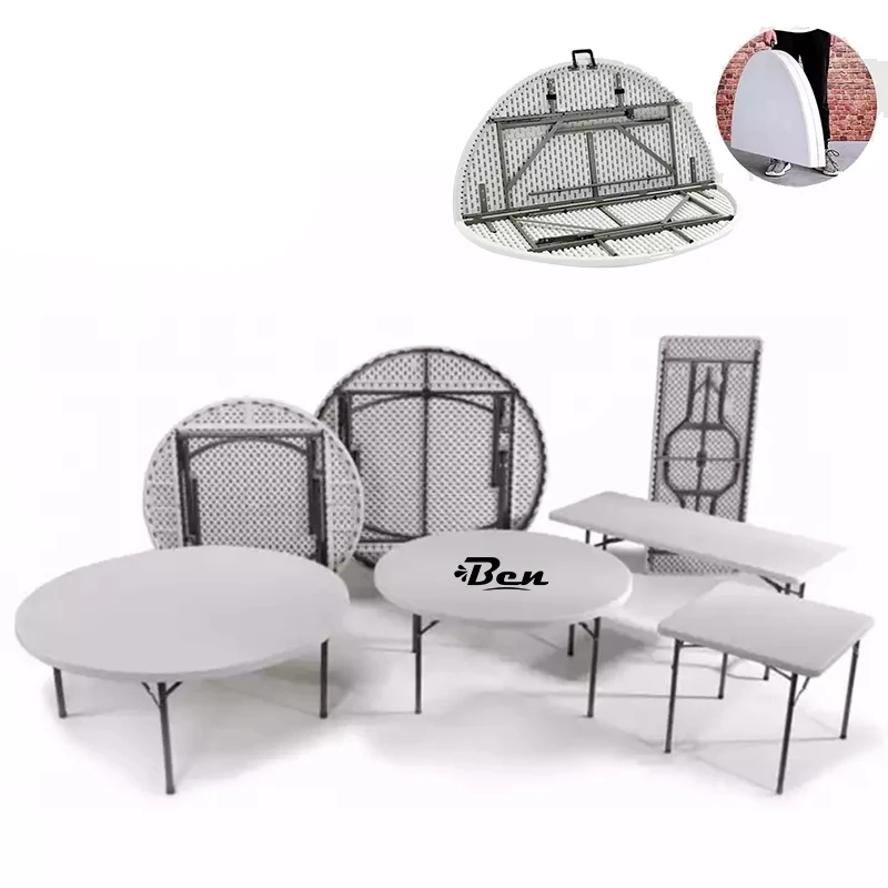 People Round Banquet Hdpe Plastic Folding Dining Table 1
