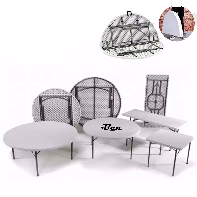 People Round Banquet Hdpe Plastic Folding Dining Table