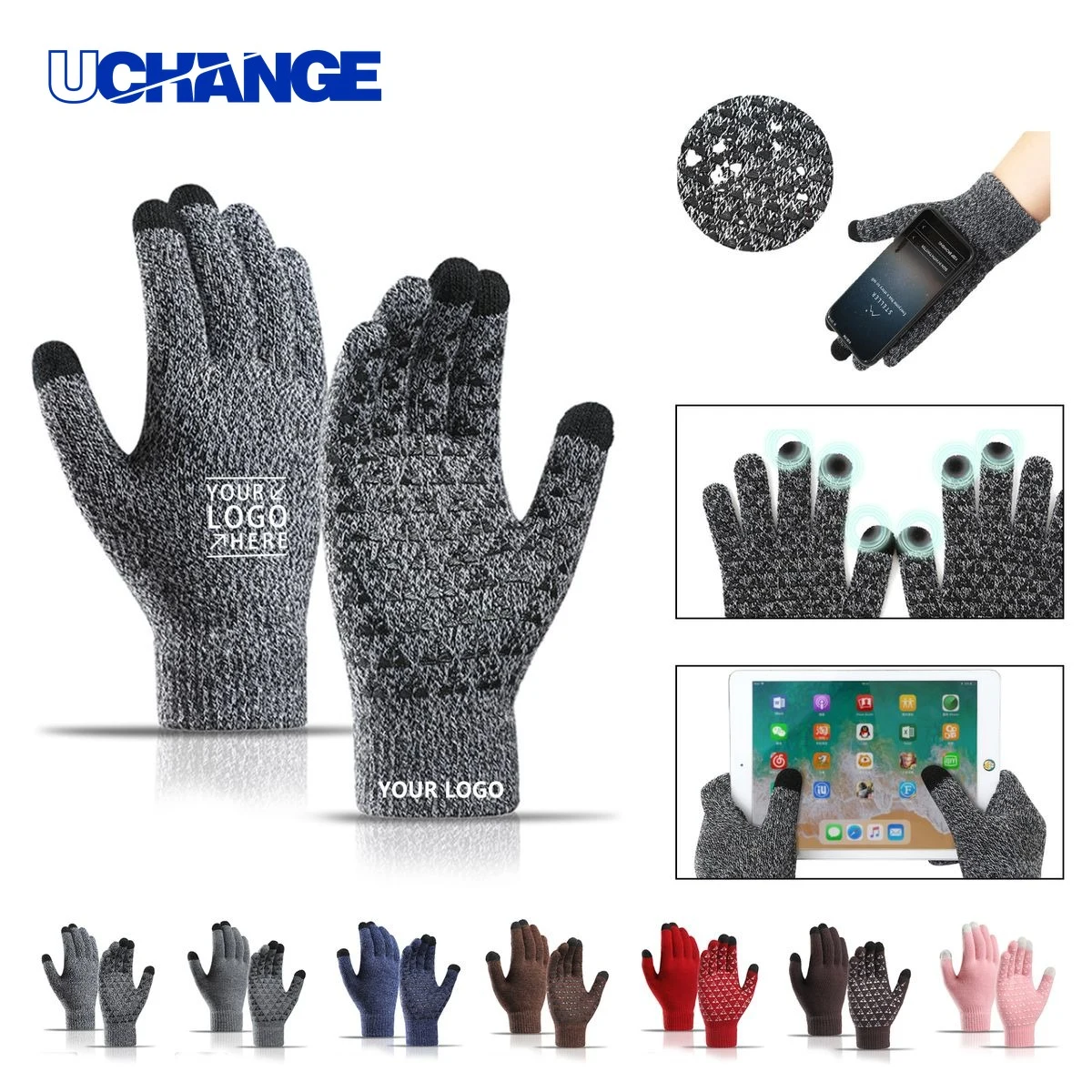 Thick Knitted Touchscreen Gloves 1