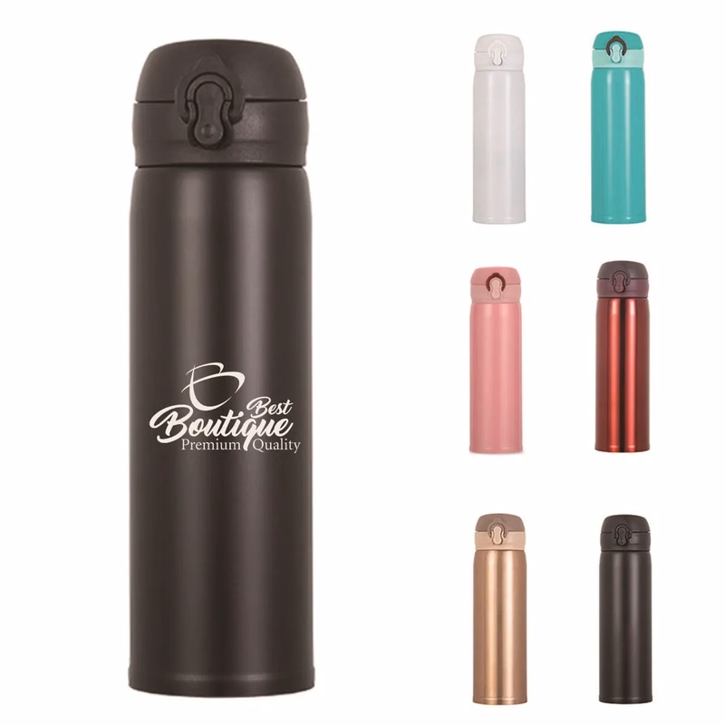 Portable Stainless Steel Water Bottle with Quick-Open Lid