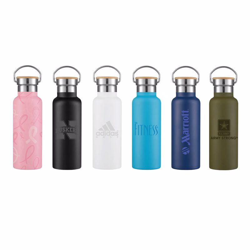 17oz Wood Lid Stainless Tumbler with Handle